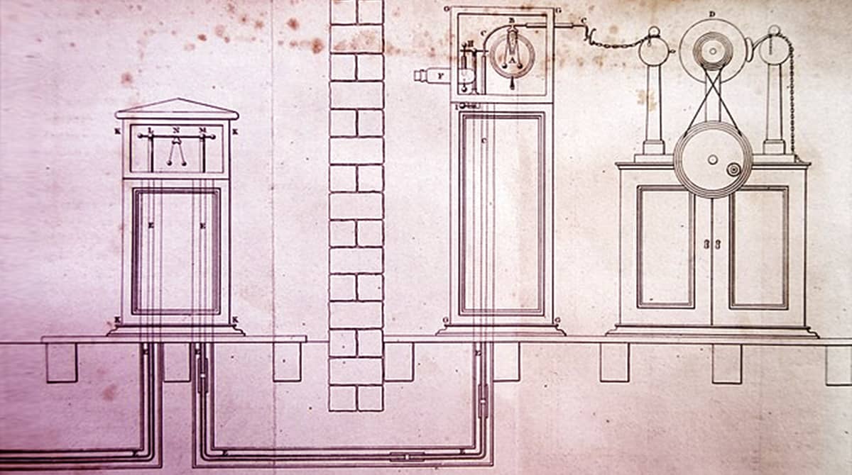 Elements of the subterranean electric telegraph built by Francis Ronalds